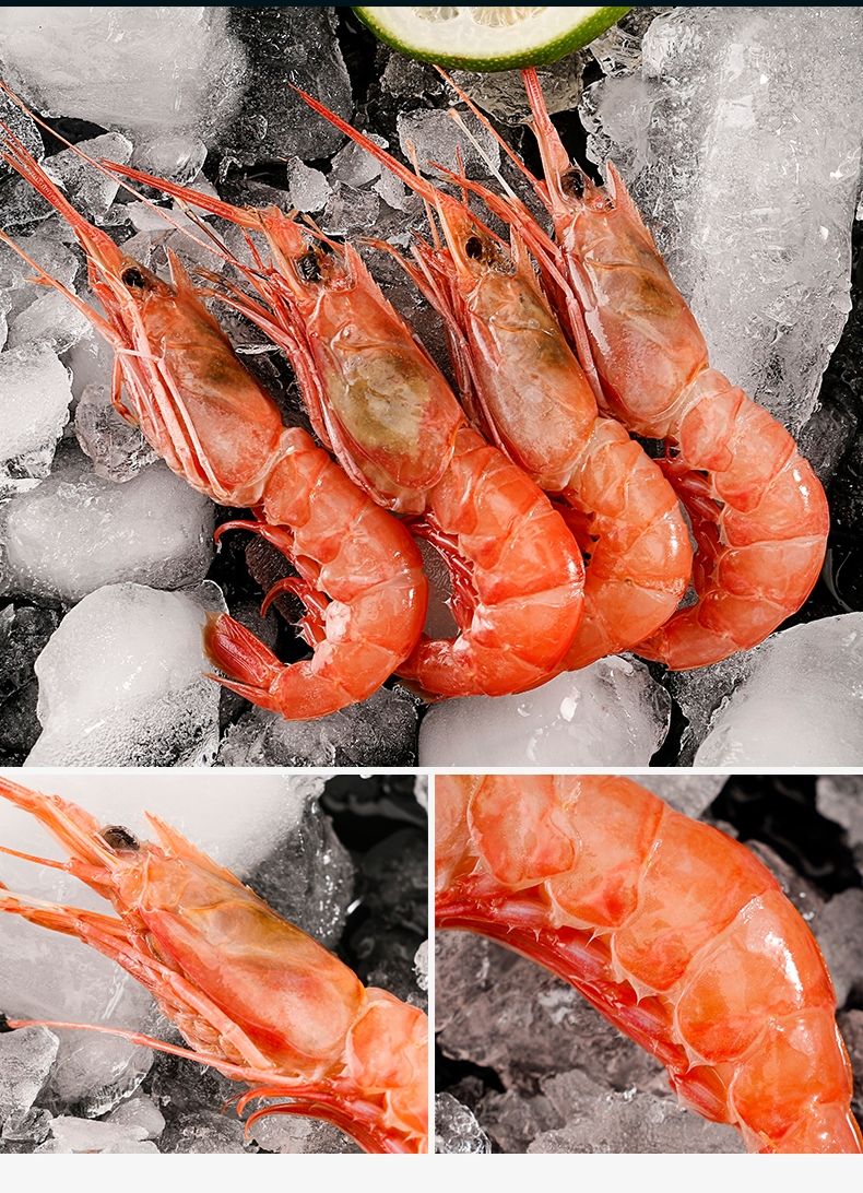 舟山特产新鲜红虾鲜活船冻大虾舟山毛竹节阿根廷红虾 2斤装【无冰净重