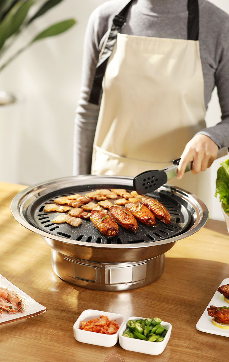 户外时光无烟烧烤炉家用小型木炭韩式烤肉炉商用碳烤炉烧烤架烤肉烤串