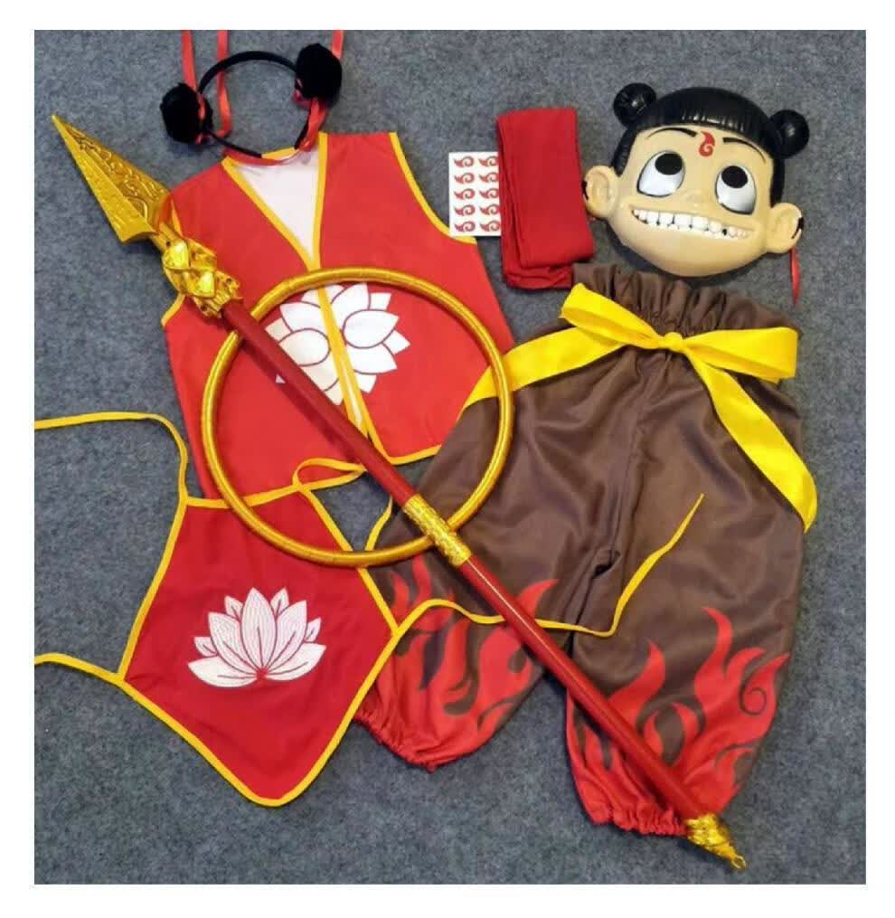 迪士尼童装新品六一儿童节新演出服哪吒衣服之魔童降世动漫同款男女童