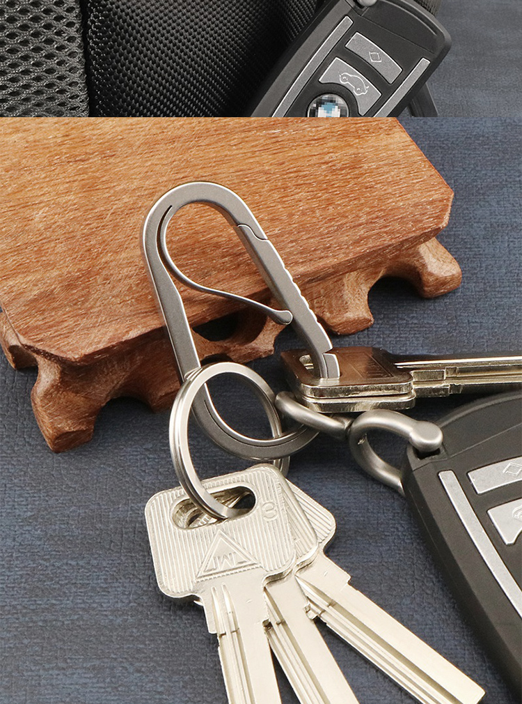 新年礼物钛合金汽车钥匙扣男士腰挂锁匙扣挂件创意多功能快挂圈环简约