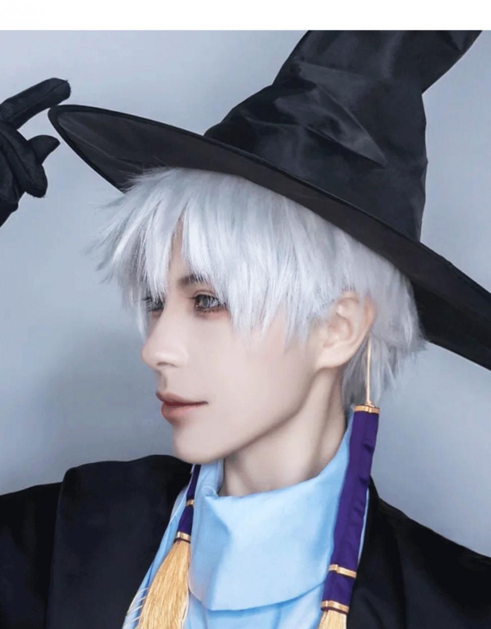 光遇cos假发光遇cos假发男短发日系正太万用纯白色假毛蓬松仿真全头套