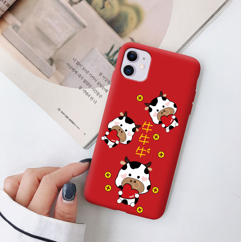 新年手机壳苹果11手机套女iphone11pro防摔11promax牛年喜庆xs壳乔鸟