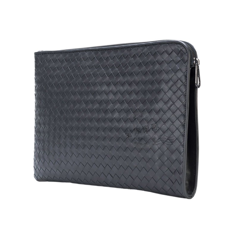 宝缇嘉bv男包羊皮编织拉链手拿包 黑色224052 v4651 1000【图片 价格