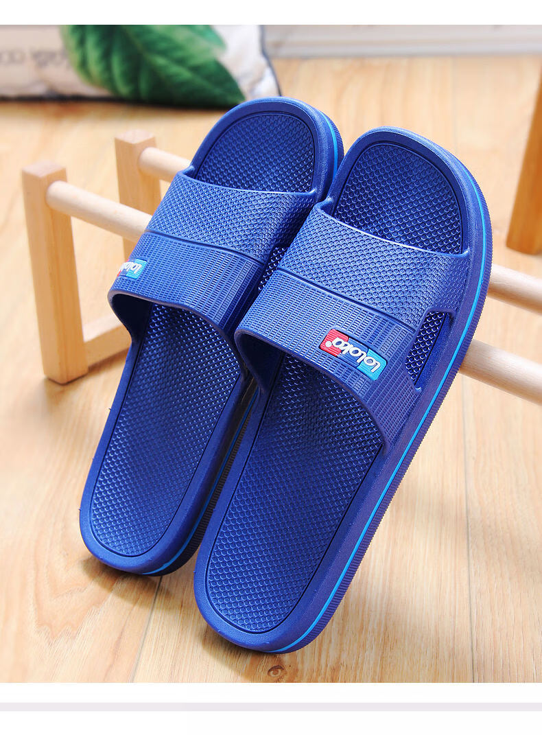 凉拖鞋女夏天家用防滑浴室拖鞋情侣居家厚底洗澡凉拖鞋男士脚丫蓝色39