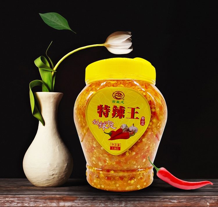 吉星龙特辣王1100g辣椒酱蒜蓉辣椒酱手工自制拌饭开酱2瓶