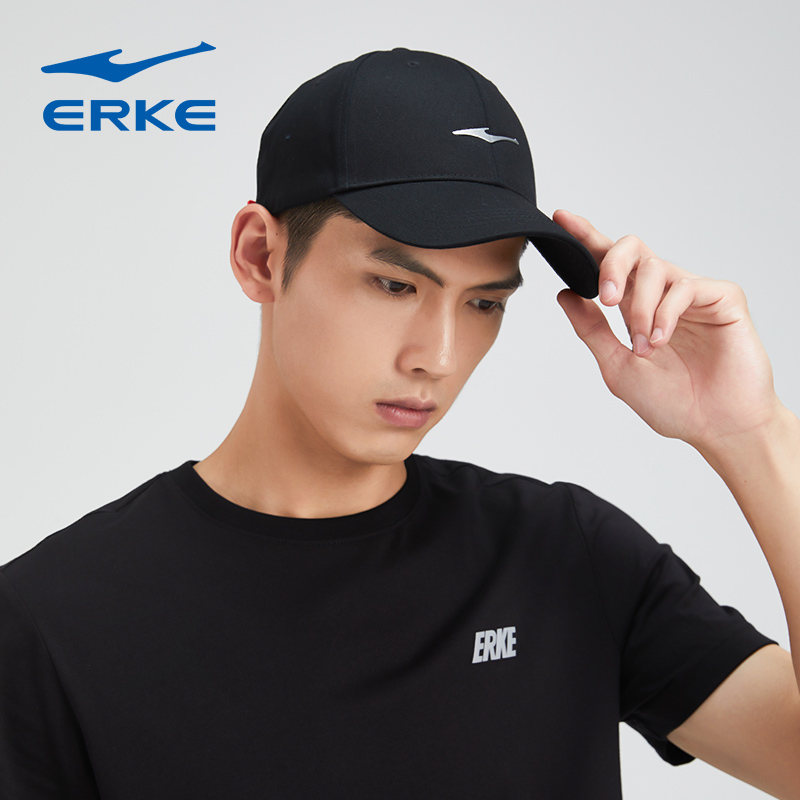 鸿星尔克鸭舌帽夏季遮阳帽休闲帽子10321411007正黑通用维尺码正黑