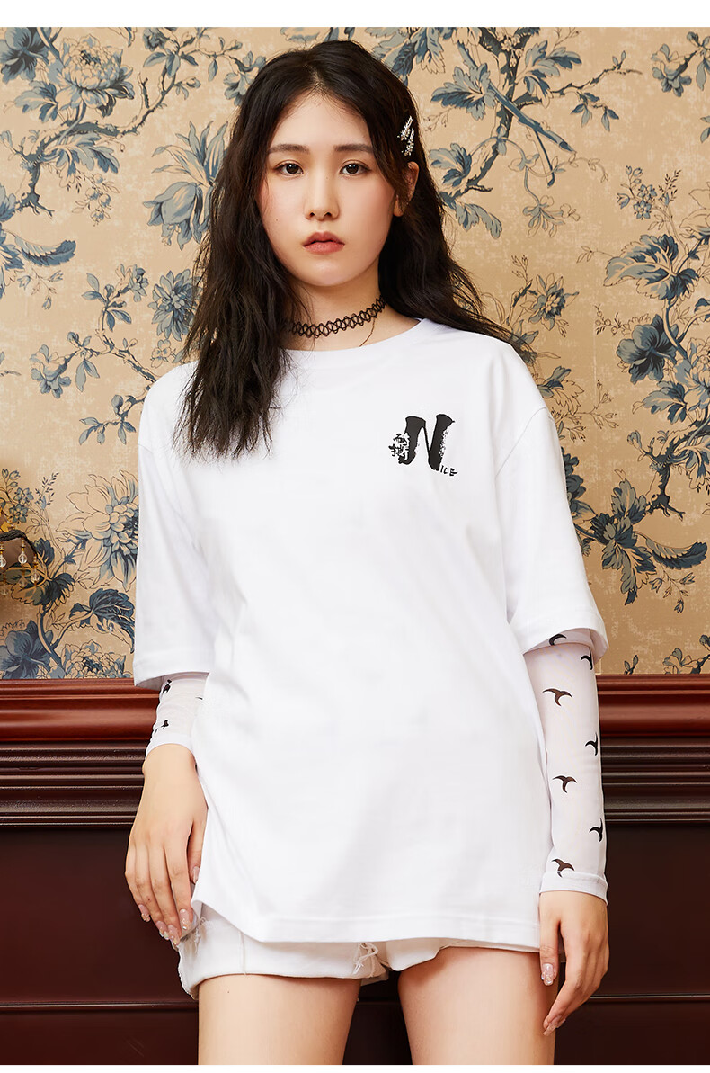 spao朱敬一联名2022年初秋新款情侣款宽松休闲短袖t恤 黑色 175/96a/l