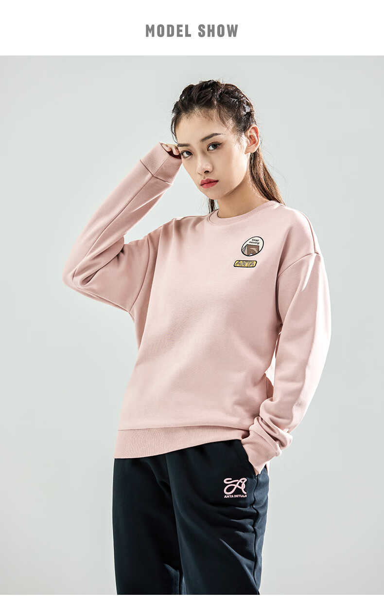 卫衣女装新款加绒卫衣长袖宽松套头卫衣加绒运动卫衣上衣落虹粉1xs155