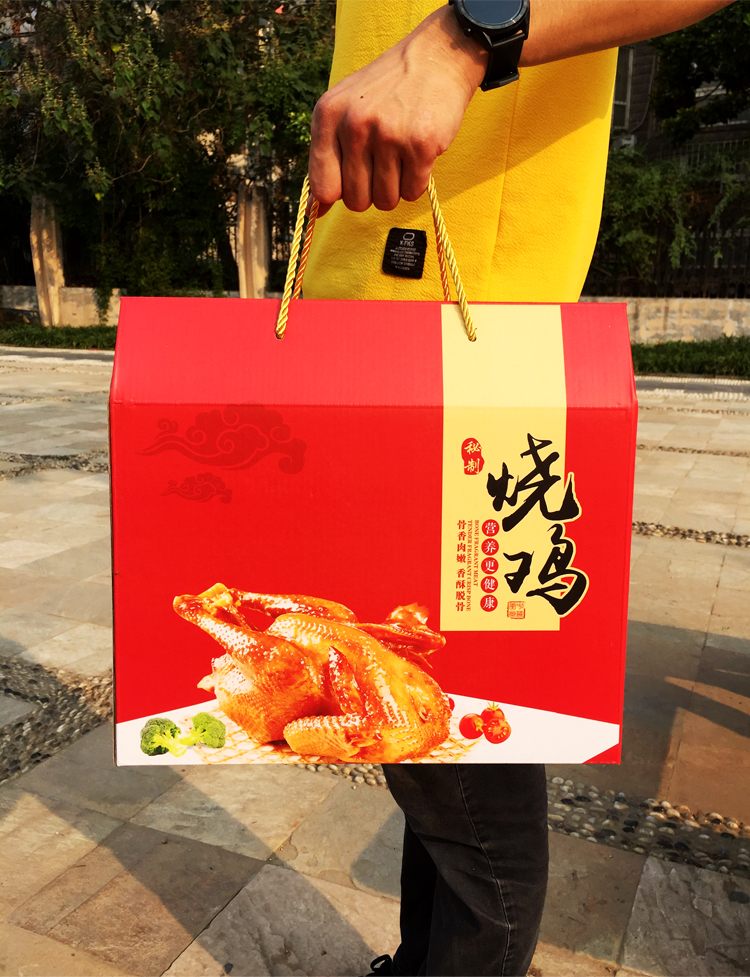 加厚2只装通用道口熏鸡扒鸡风干鸡包装纸箱定制 现货烧鸡礼盒20个