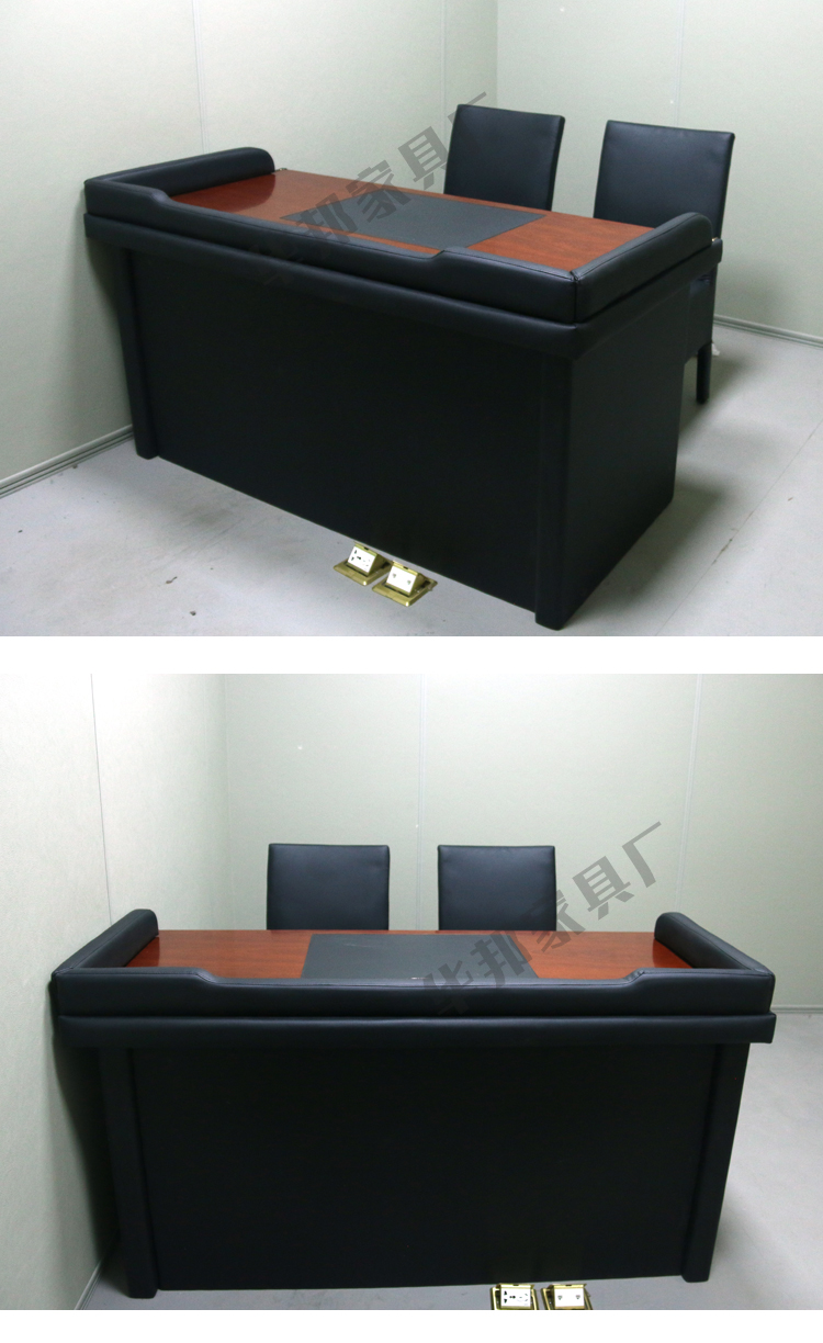 被告审讯椅 审讯桌椅防撞软包桌椅询问室桌椅软包谈话桌审讯家具 01无