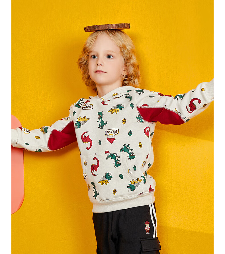 pawinpaw衣恋官方集团依恋卡通小熊童装2020年新款春秋男童套头连帽