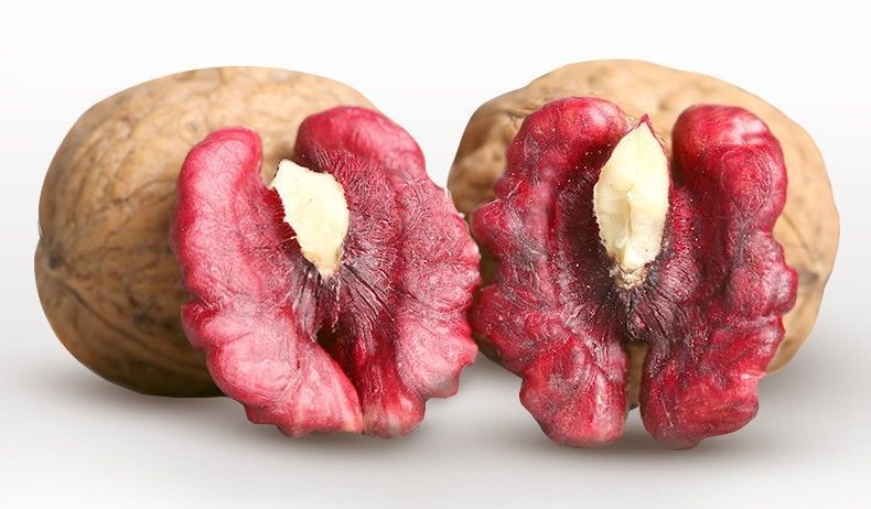 新货云南红核桃薄皮红衣红皮核桃好吃零食坚果红核桃1000克夹子