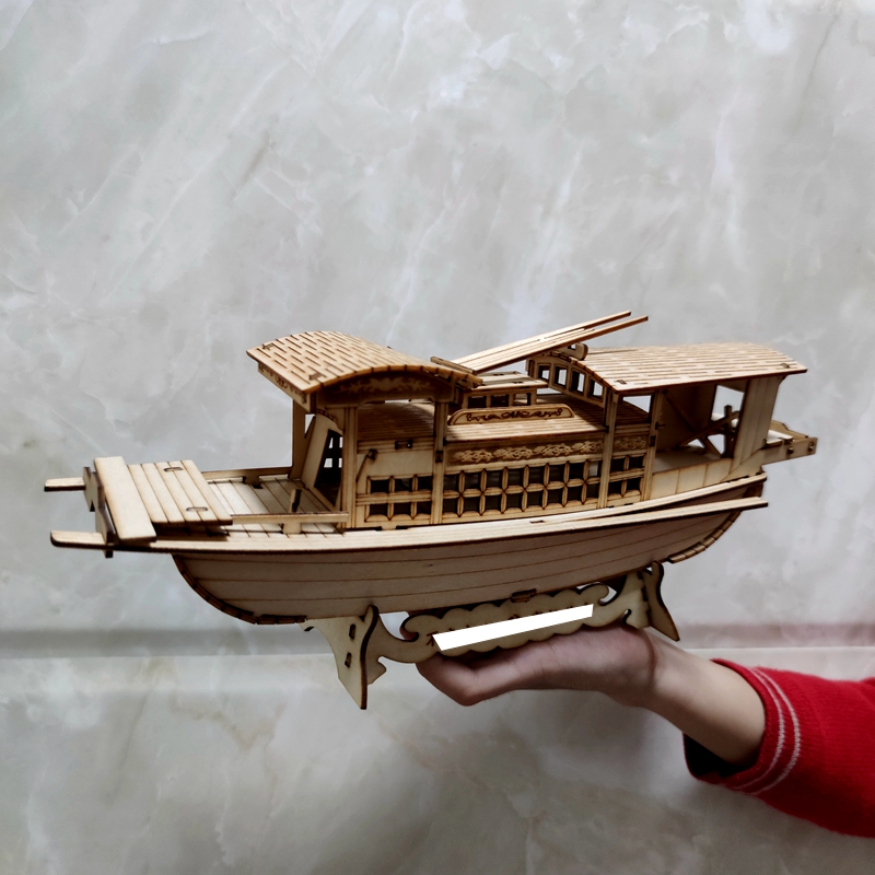 南湖红船模型手工拼装 南湖红船拼装模型木质手工学生科普教育器材