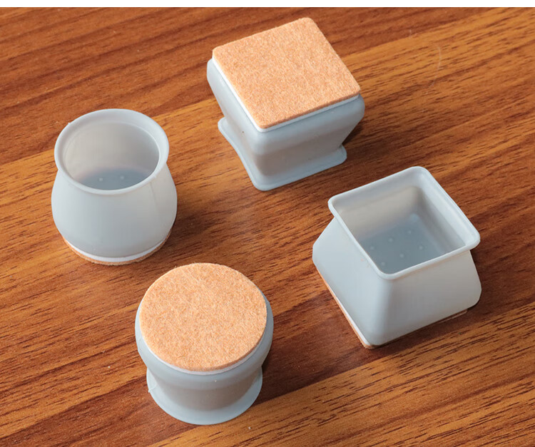 凳子静音耐磨桌脚桌腿保凳脚椅子脚垫文茂 大号方形白色4只装 桌腿套