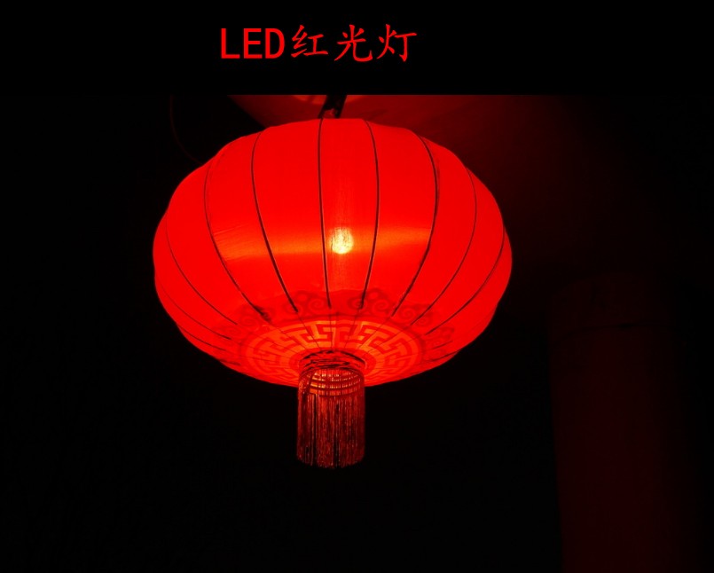 灯笼防水电灯led春节灯泡内置带线喜庆大红色旋转红光户外红光led灯2