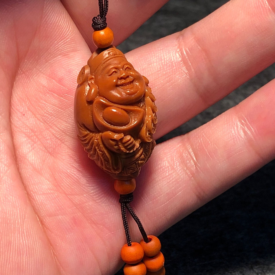 时尚配饰橄榄核手串财神橄榄核单籽大圣橄榄核雕刻单子神吊坠生日礼物