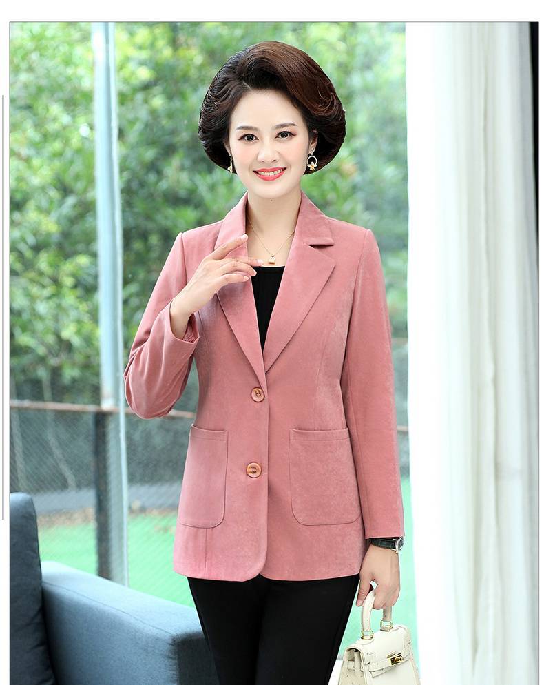 好质量妈妈西装外套中年女秋装中老年女装秋冬上衣大码短款小西服春秋