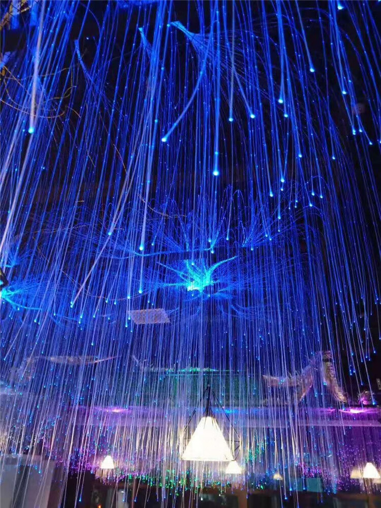 七彩钻石变色光纤灯创意七彩网红光纤灯清吧酒吧吊灯渐变光纤星空顶