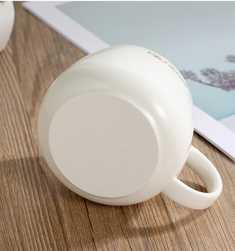 平底陶瓷杯陶瓷金属平底杯子带盖55度恒温水杯底座暖暖杯垫礼盒可加热