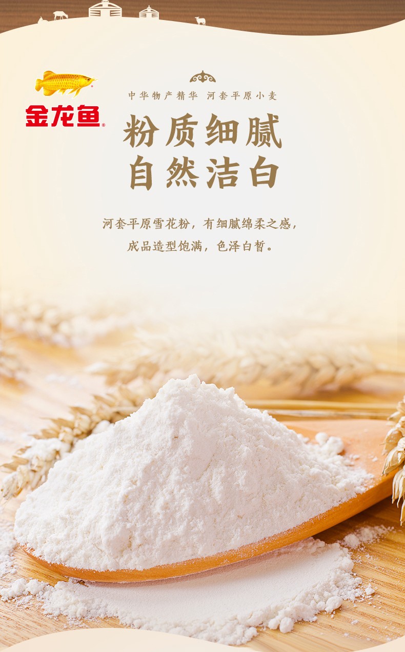 金龙鱼面粉河套平原雪花粉小麦粉5kg(1kg*5袋) 5kg礼盒装【图片 价格
