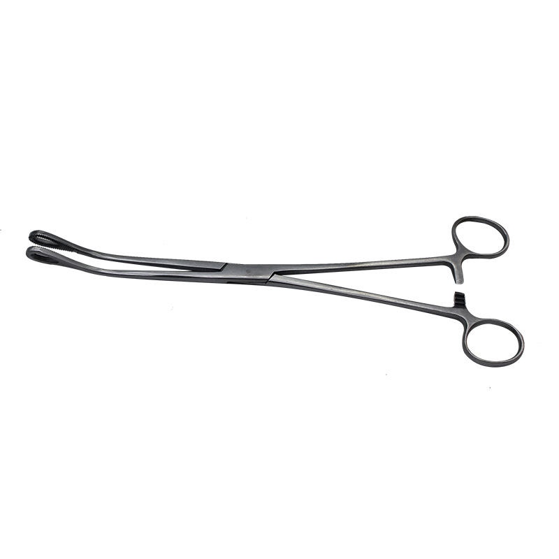 傲剑 不锈钢海绵钳 25cm不锈钢卵圆钳直头弯头海绵嵌 拔火罐夹 永协