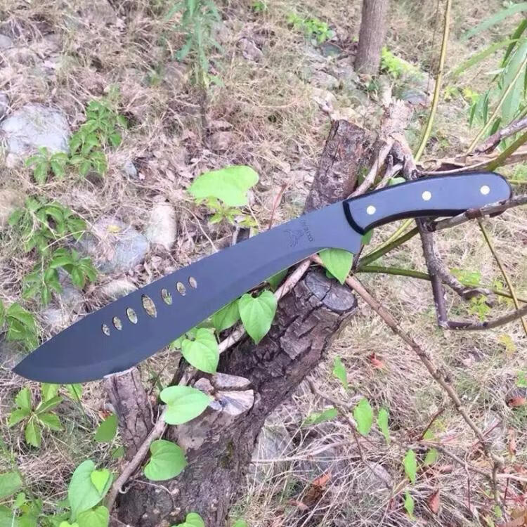 万代尼泊尔露营七孔开路刀刃弯刃荒野求生一体钢冷 黑色 60以上 9.