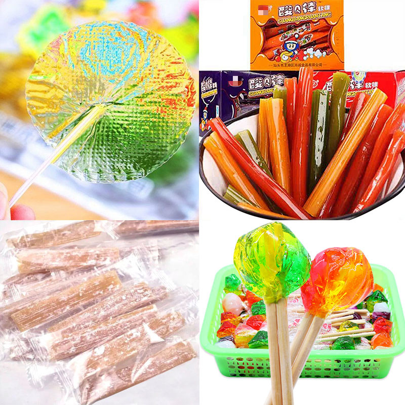 怀旧零食黏牙糖手工糖果棒棒糖儿童搅搅乐 玉米拉丝糖2包【约130条】