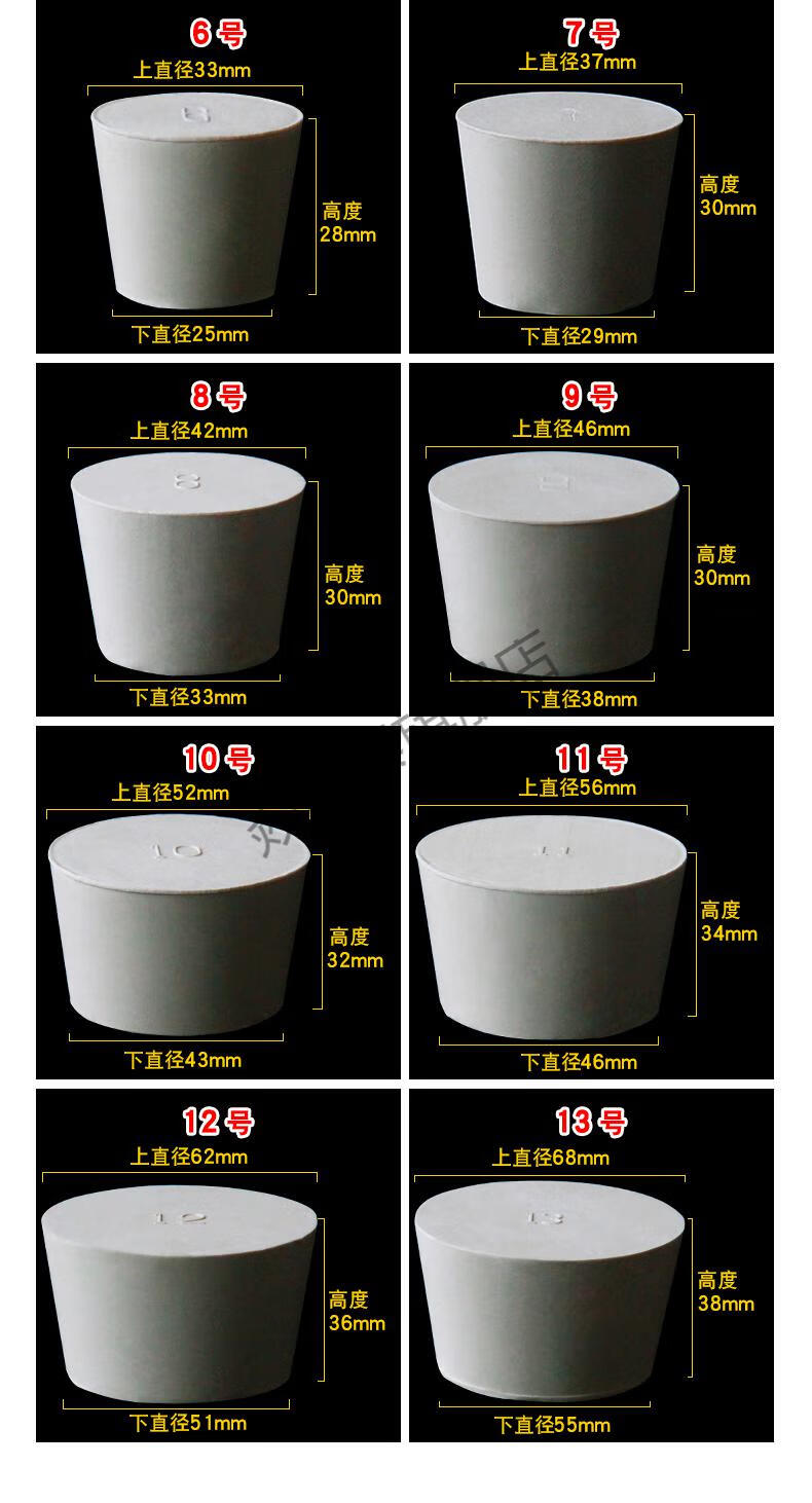 橡胶塞堵头试管塞水管塞塞密封塞橡胶塞子塞子闷头4号