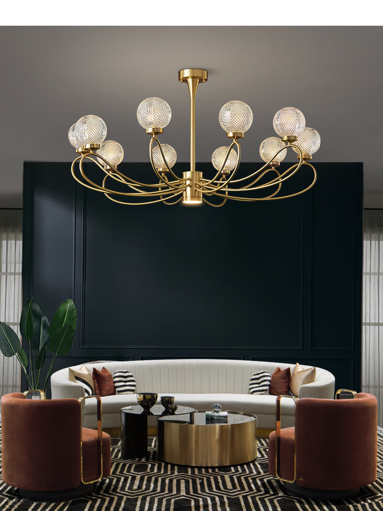 客厅吊灯简约后现代大气分子灯设计师创意餐厅灯2021年新款北欧灯具7