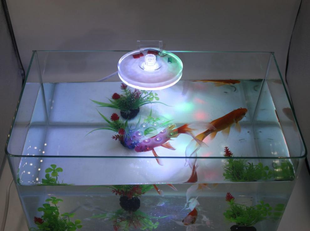 鱼缸水族照明led夹灯圆形缸防水灯光小型节能水草灯圆缸装饰彩灯02