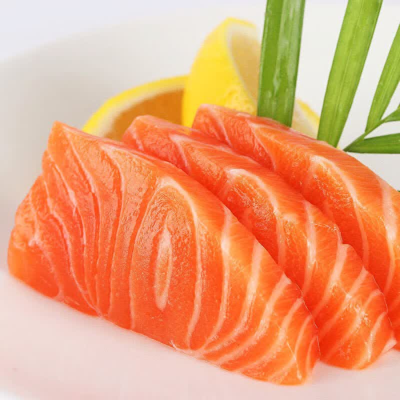 新鲜三文鱼生吃刺身三文鱼中段生鱼片寿司日料海鲜海产品腾旺纳跃1斤