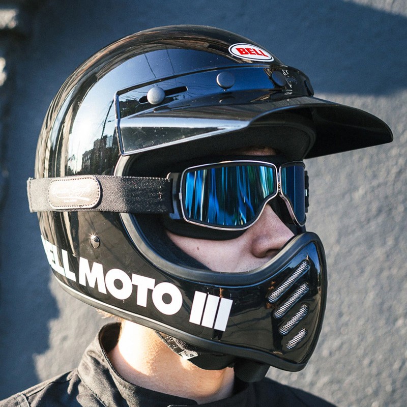 定制好物美国bell头盔贝尔moto3复古经典摩托车电动车头盔越野赛白色