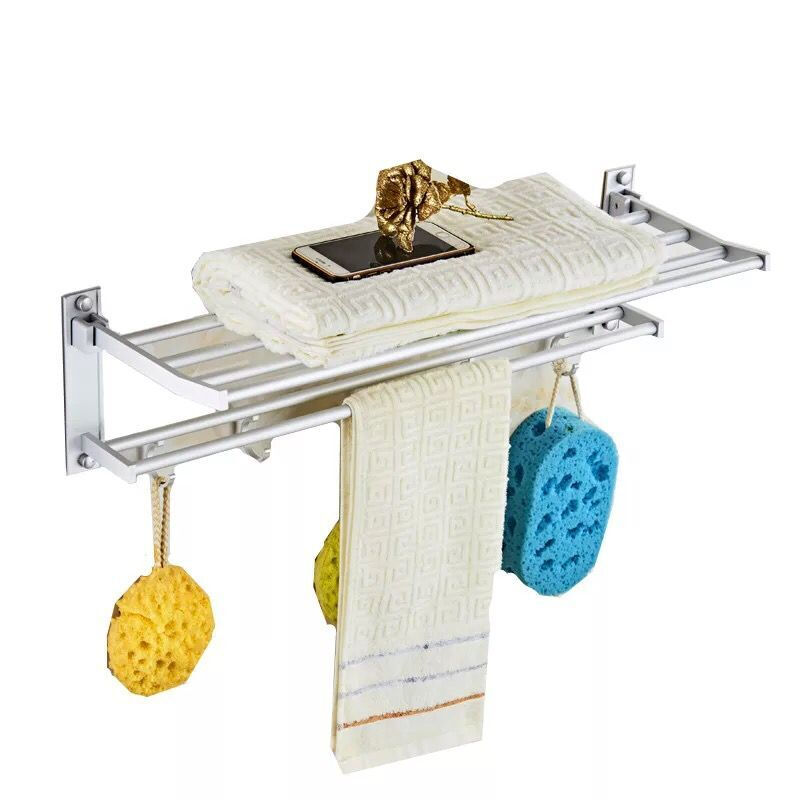 太空铝卫生间折叠毛巾架小尺寸厕所浴巾架浴室五金挂件4050cm长小活动