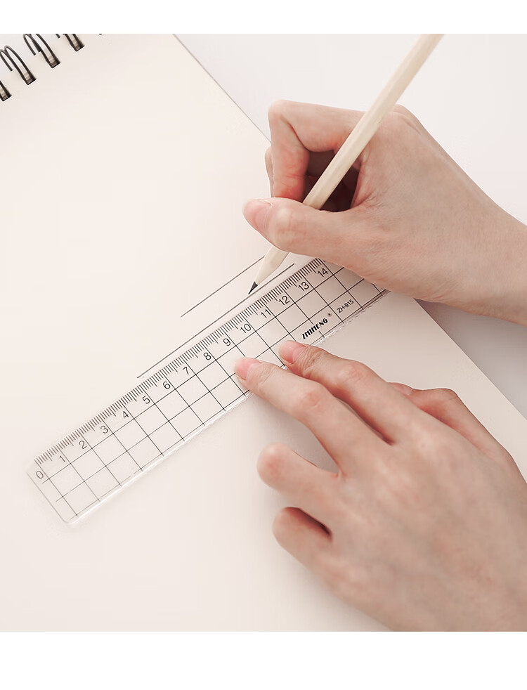 透明直尺刻度尺15/18/20cm测量尺平行尺办公学习绘图尺子测量文具