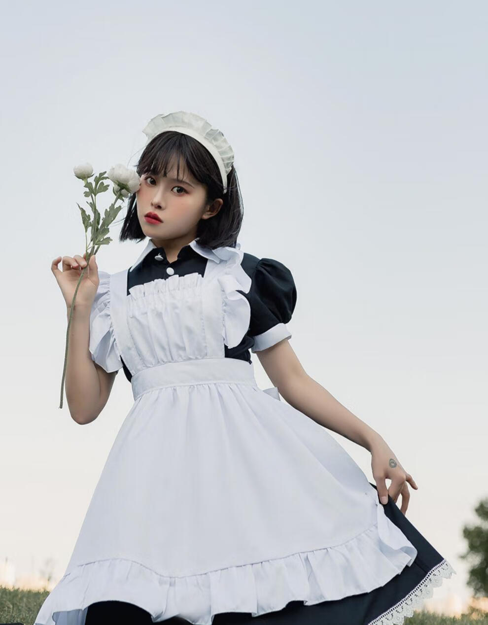 银乔黎【可爱甜美风】日系可爱萝莉连衣裙英式家女仆装日常中长裙动漫