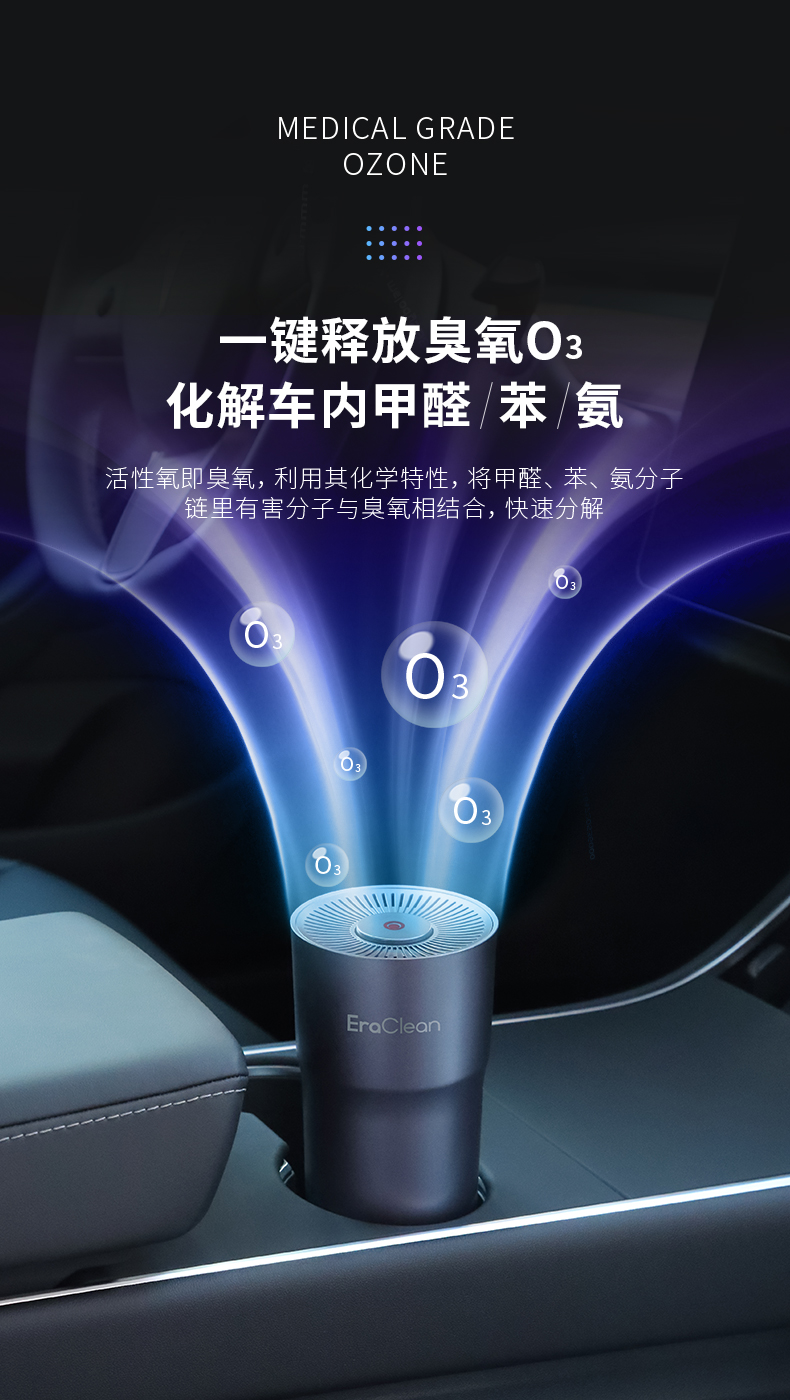 新车除味除甲醛净化器车载空气净化器新车除甲醛去异味负离子臭氧神器