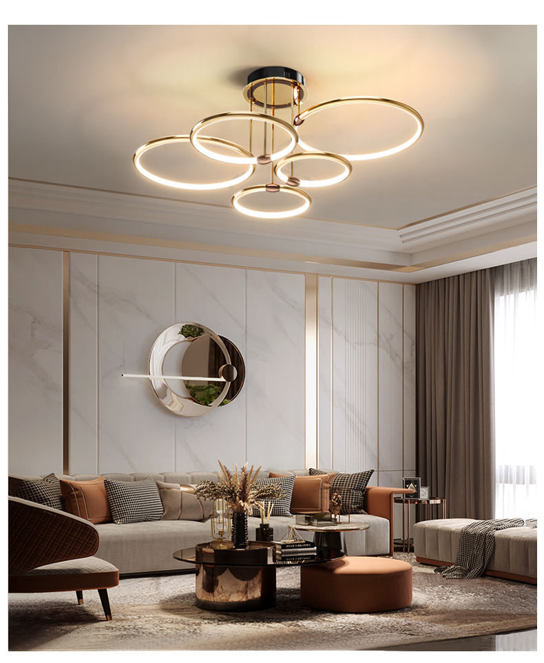 冠慕美学灯轻奢网红后现代简约大气客厅吊灯2021年新款创意灯具套餐