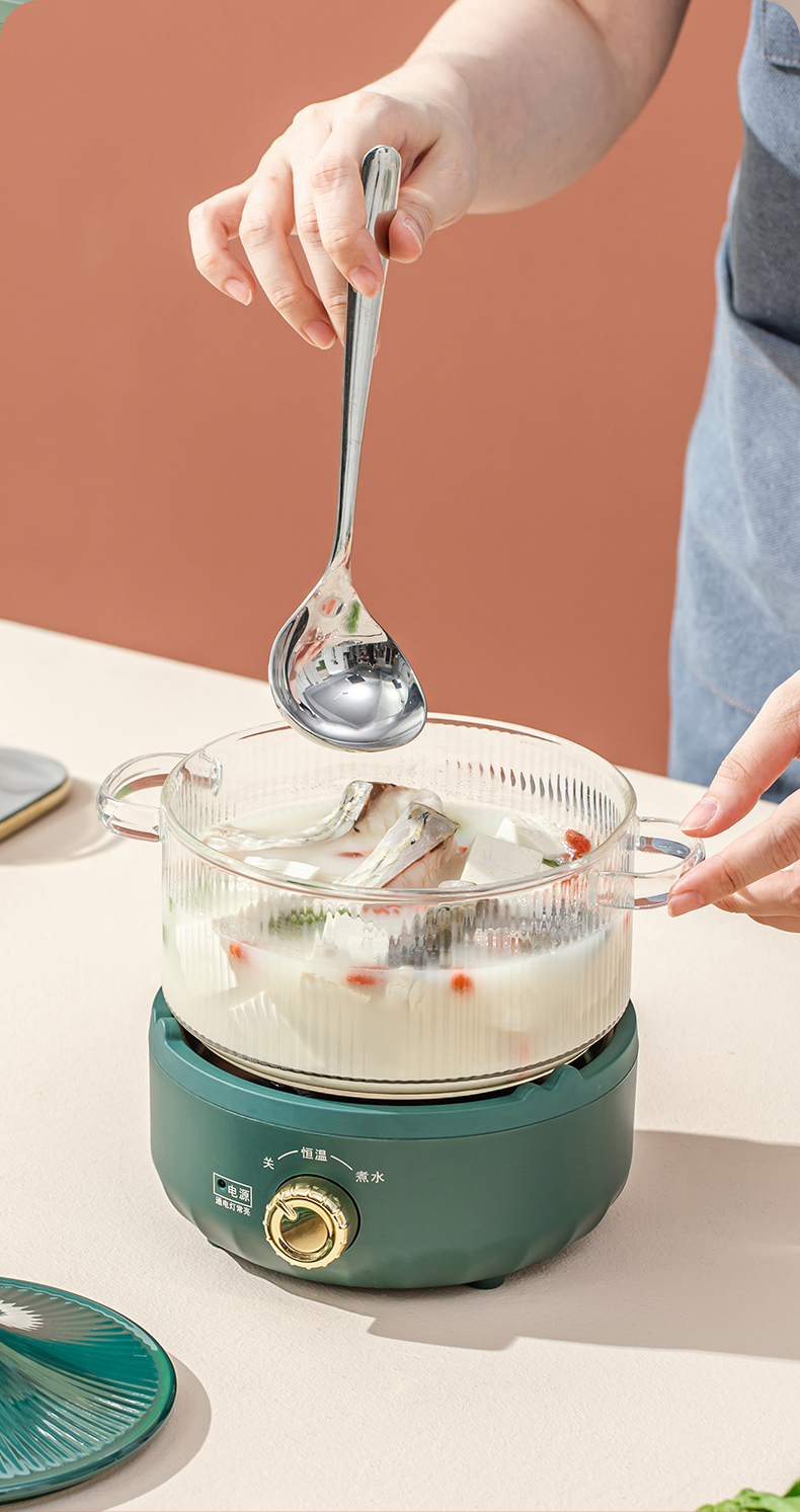 2023商场同款 玻璃锅煲汤家用高硼硅双耳电陶炉燃气汤锅明火耐热耐