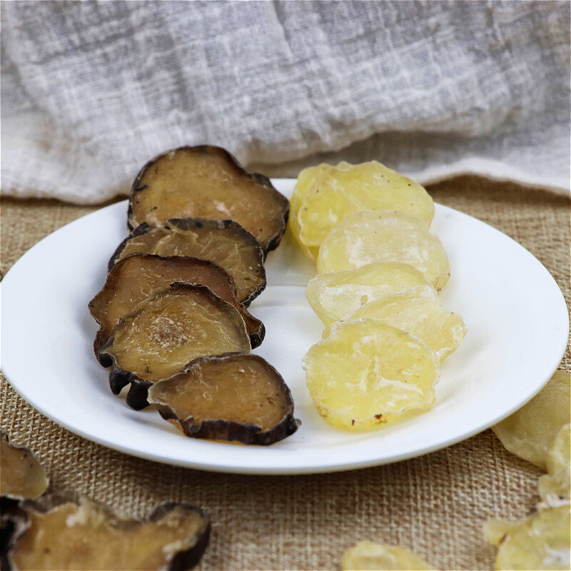 黑附片扶阳蒸魔芋片黑顺片黑魔芋片500克制附片