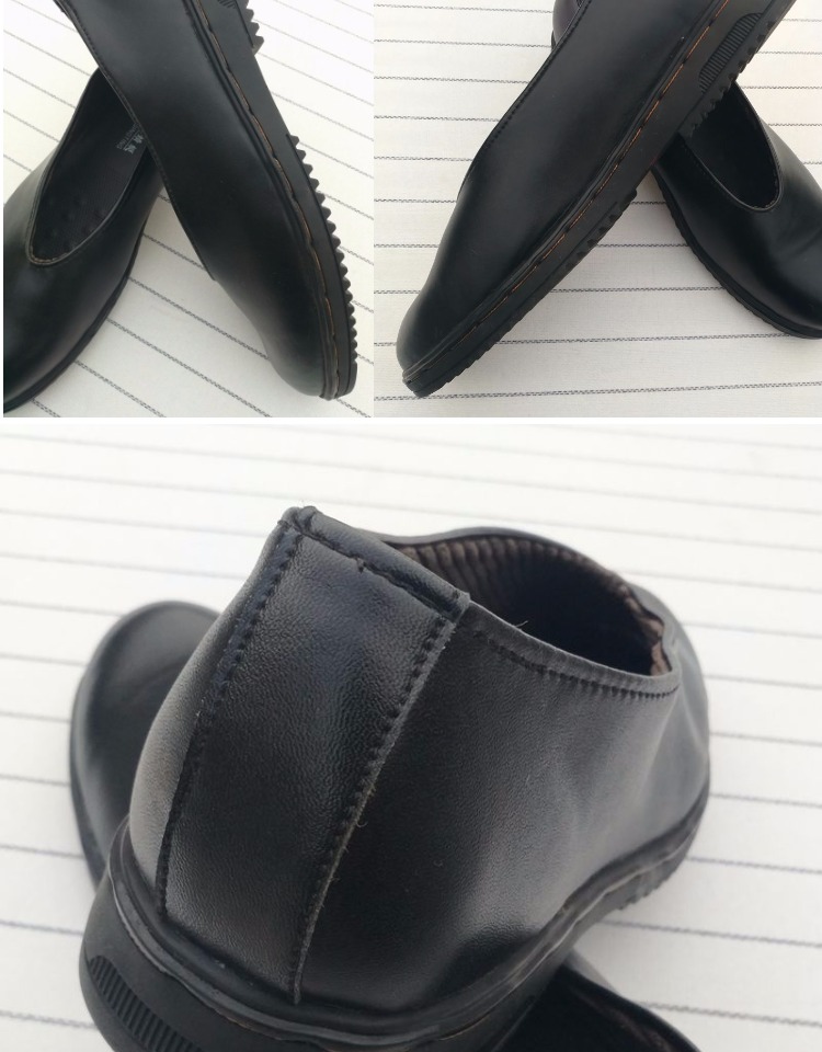 码男皮鞋皮鞋手工定制软皮软底剪刀口居士小口老头鞋黑色三级牛皮40