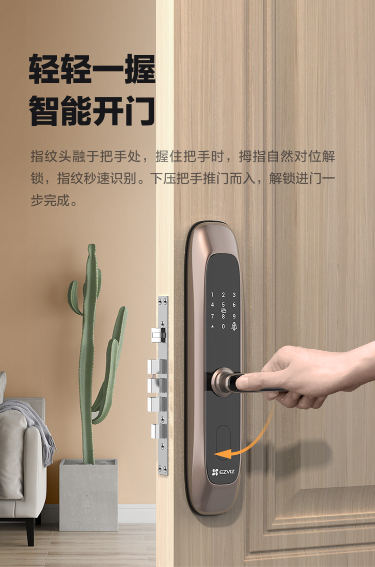 萤石(ezviz) dl20s指纹锁家用智能锁密码锁 指纹智能家居智能门锁