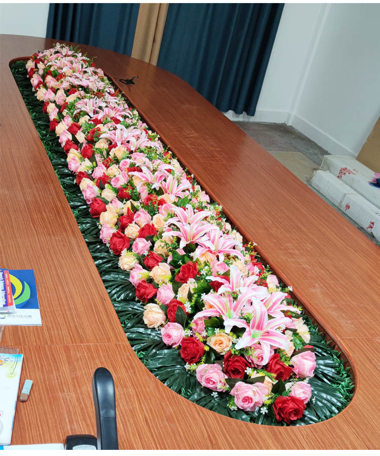 会议桌花摆花装饰假花仿真花演讲台花商务摆设前台餐桌酒店收银台