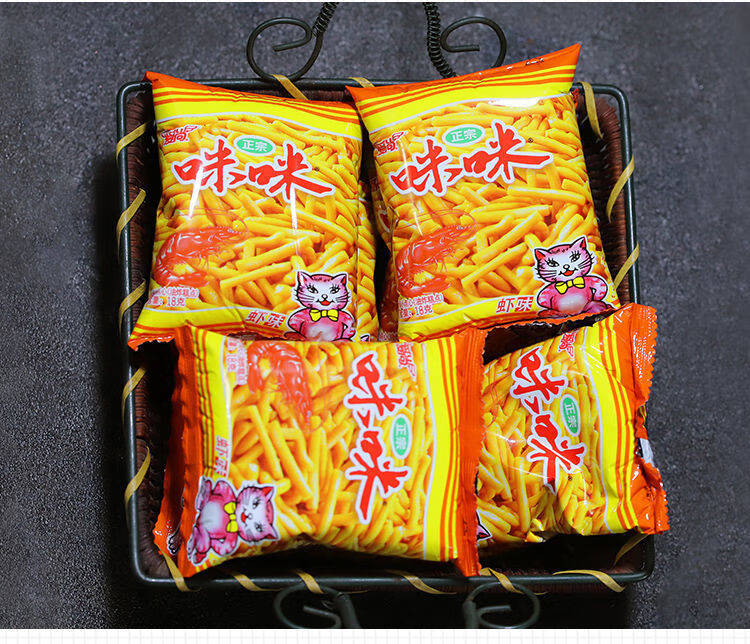 果小仔咪咪虾条大包超大办公室食品休闲小吃批发网红儿童零食虾条10包