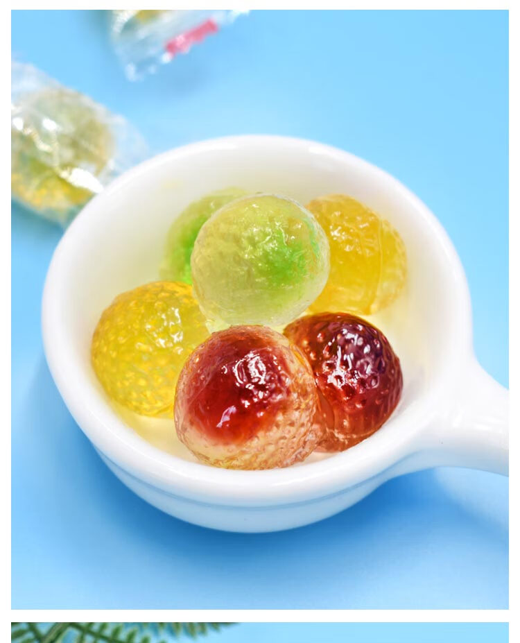 糖果夹心爆浆果汁透明软糖流心水晶地球qq糖果散装零食