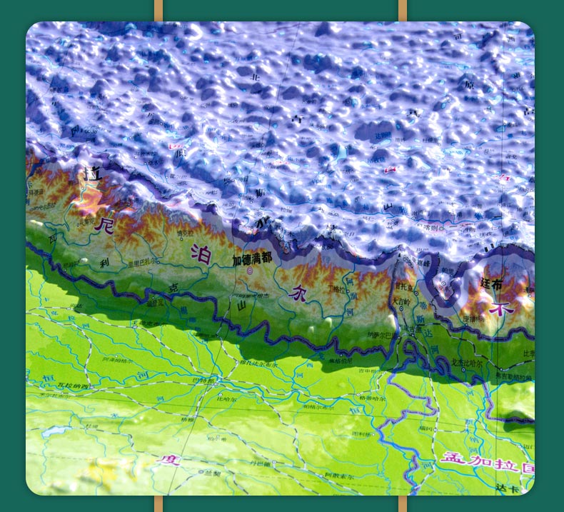 3d精雕立体2022年新版中国地形地图3d立体地形图三维凹凸墙贴约9268cm