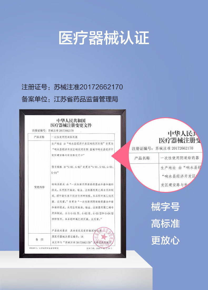 高博士 一次性阴道给药器塞药妇科私处肛门冲洗女凝胶上药推进推注式