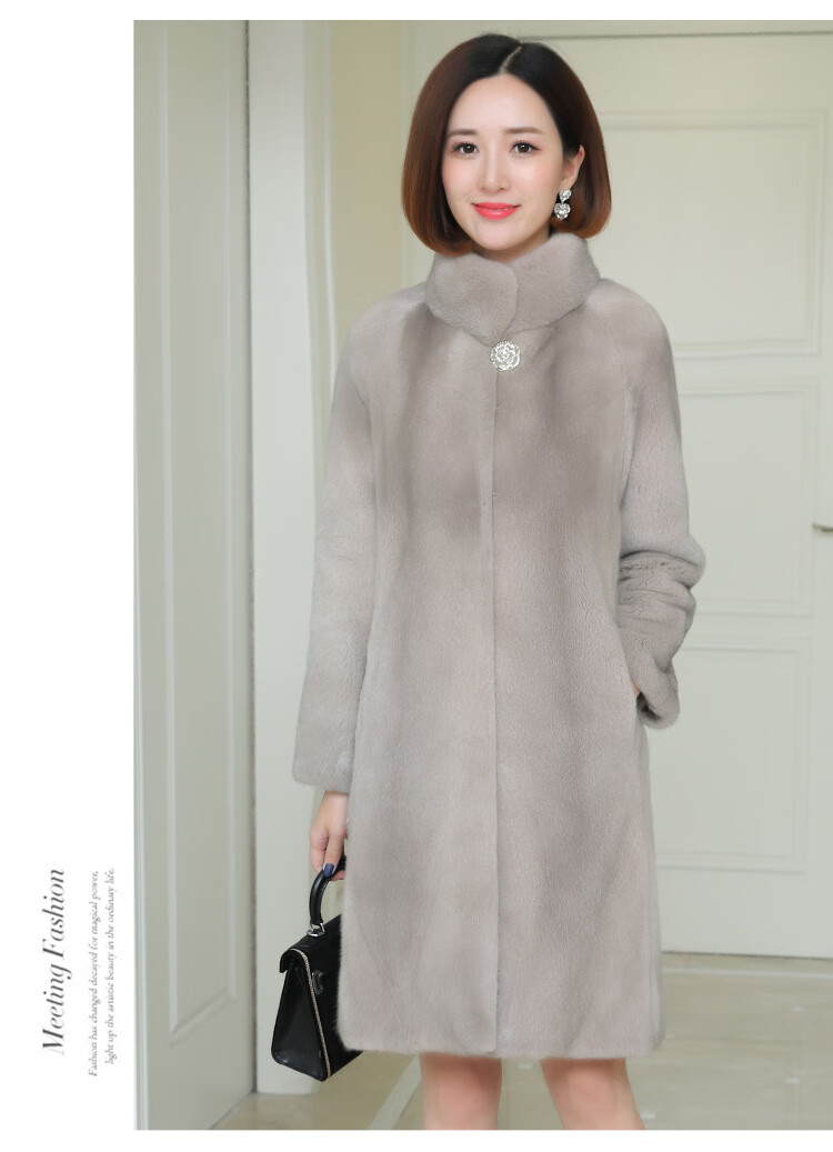 素订女王中年妈妈英伦风欧货高端品牌皮草外套妇女富婆冬季貂皮大衣女