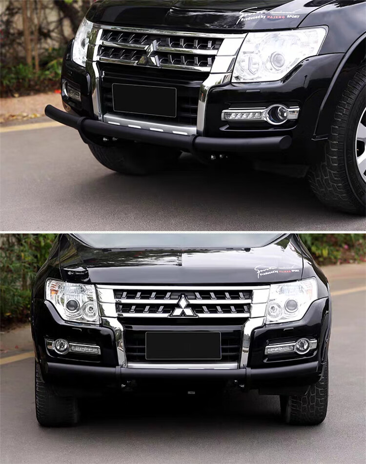 适用于帕杰罗v97黑武士改装三菱前保险杠v87v93前杠一字杠防撞防护杠