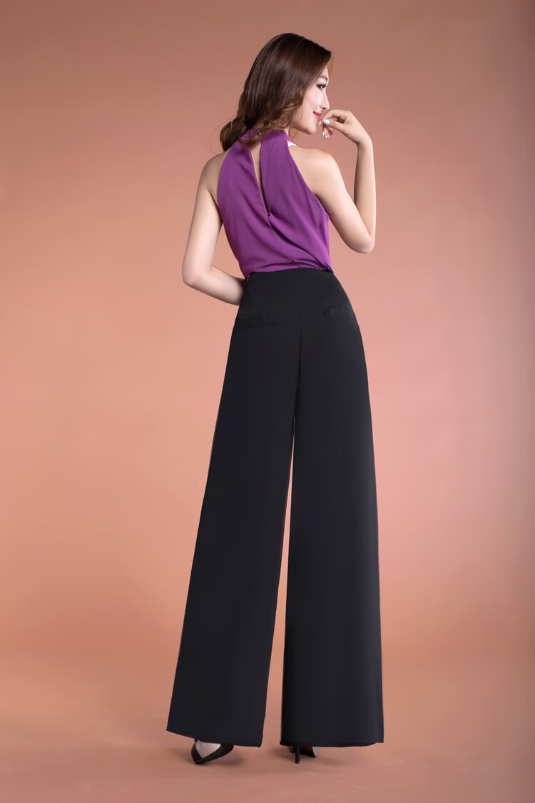 甩裤女 宽腿裤女裤时尚秋装雪纺裤高腰垂感阔腿裤宽脚甩腿裤休闲裙裤