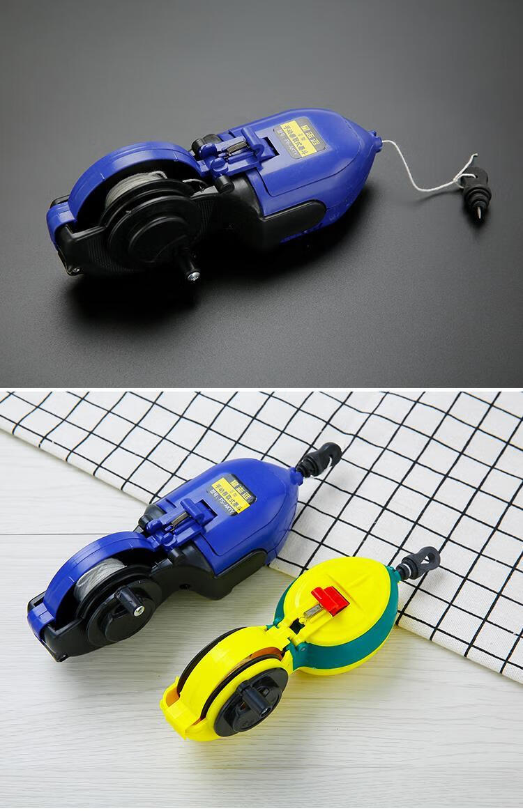 【精选】电动墨斗自动/手摇木工画线器划线木斗线塑料弹线30米线墨线